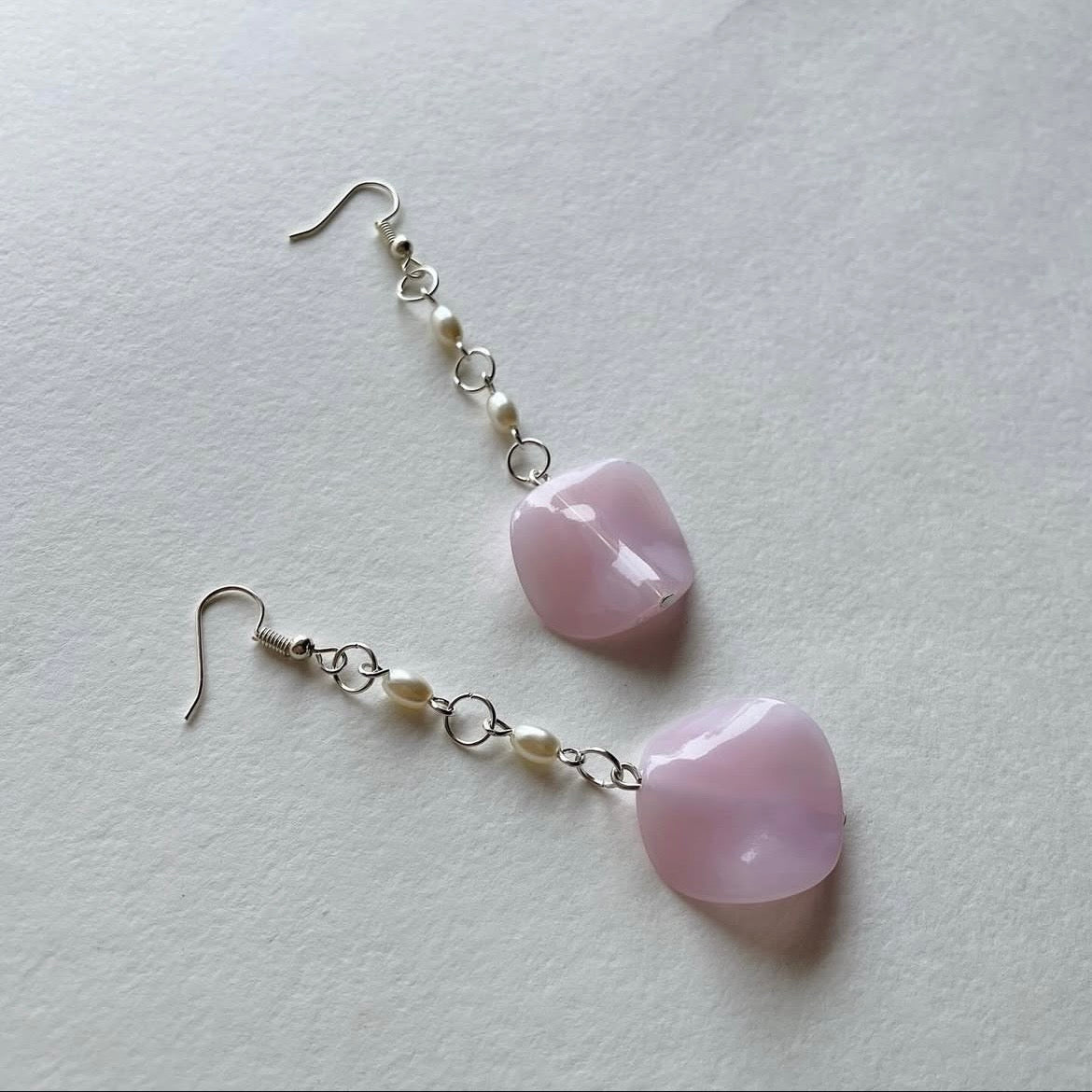 Rose petal longline earrings ✨