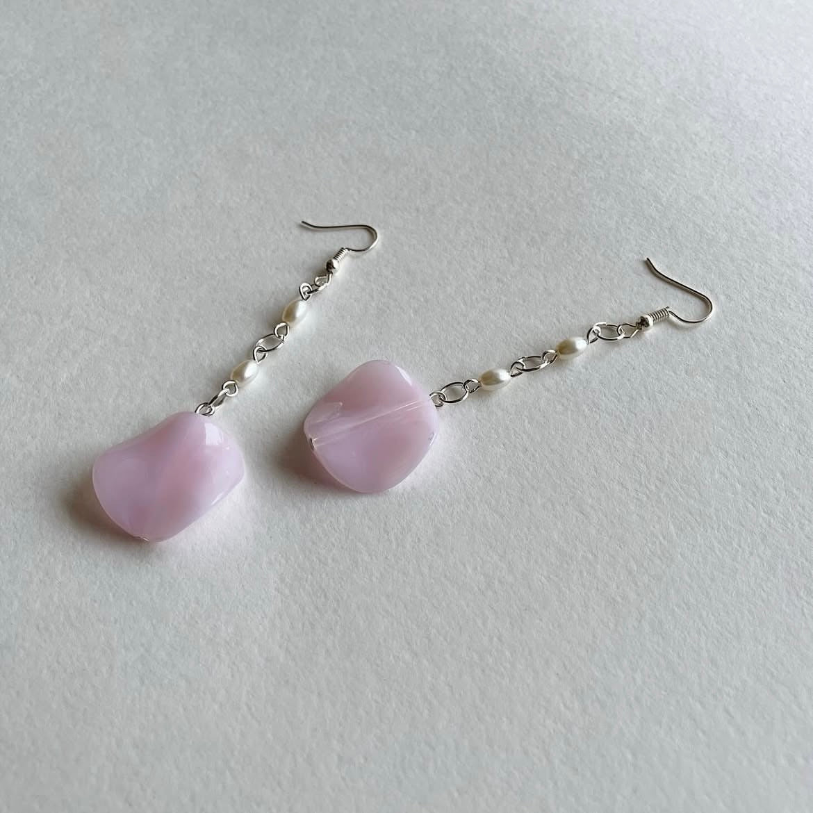 Rose petal longline earrings ✨