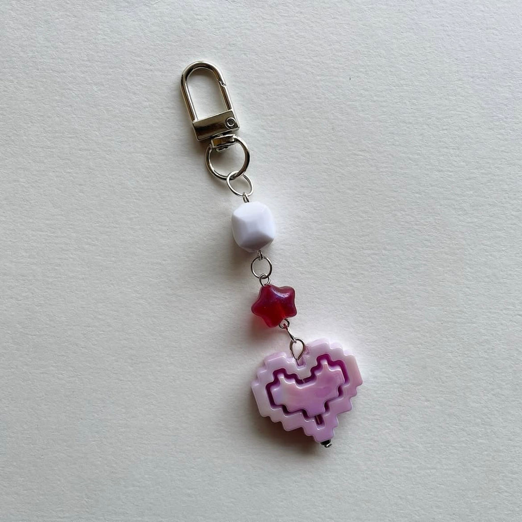 Pixel heart keychains ✨