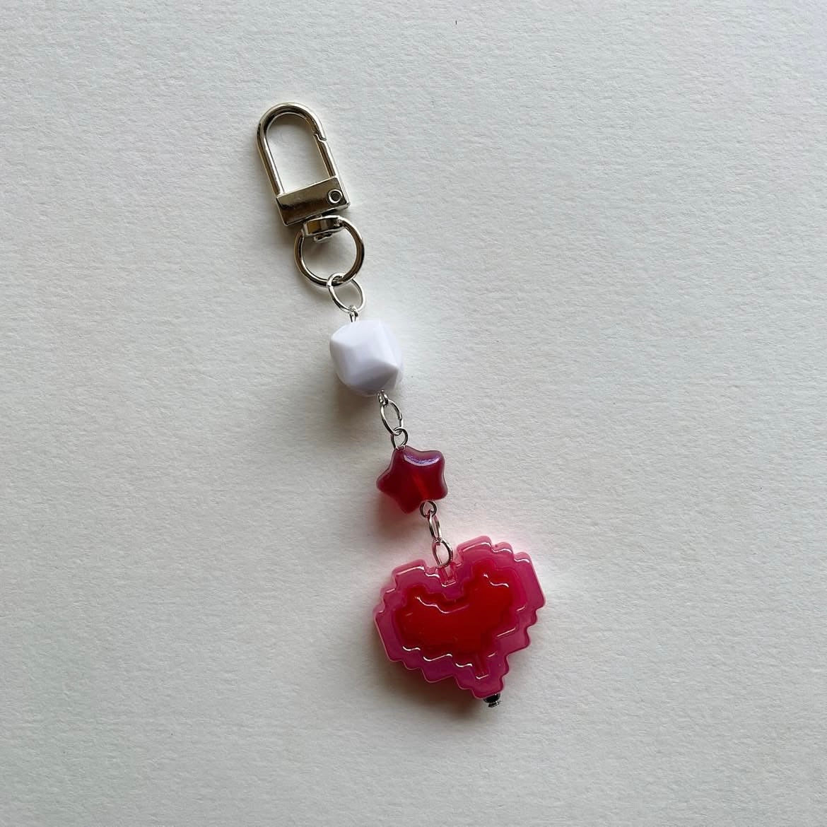 Pixel heart keychains ✨