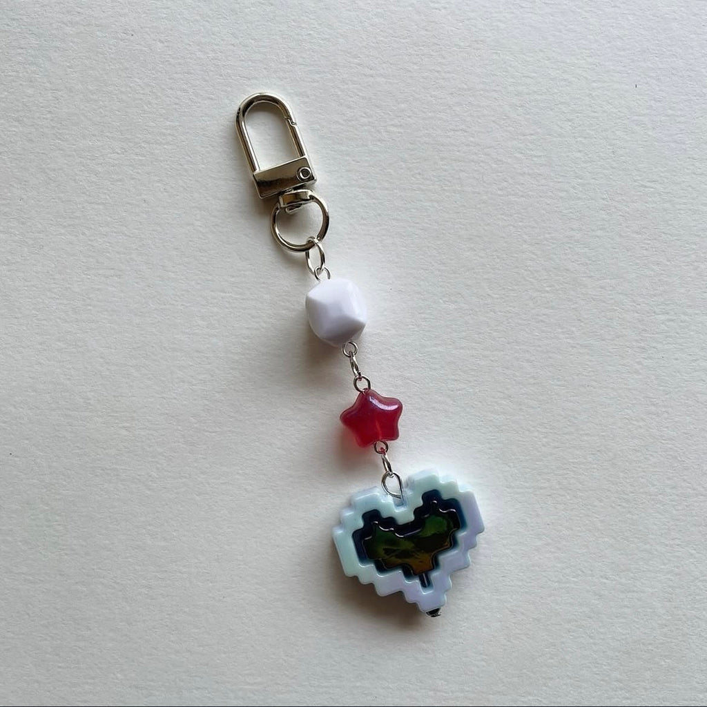 Pixel heart keychains ✨
