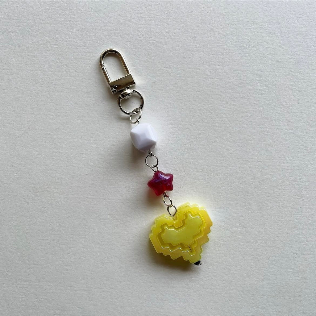 Pixel heart keychains ✨