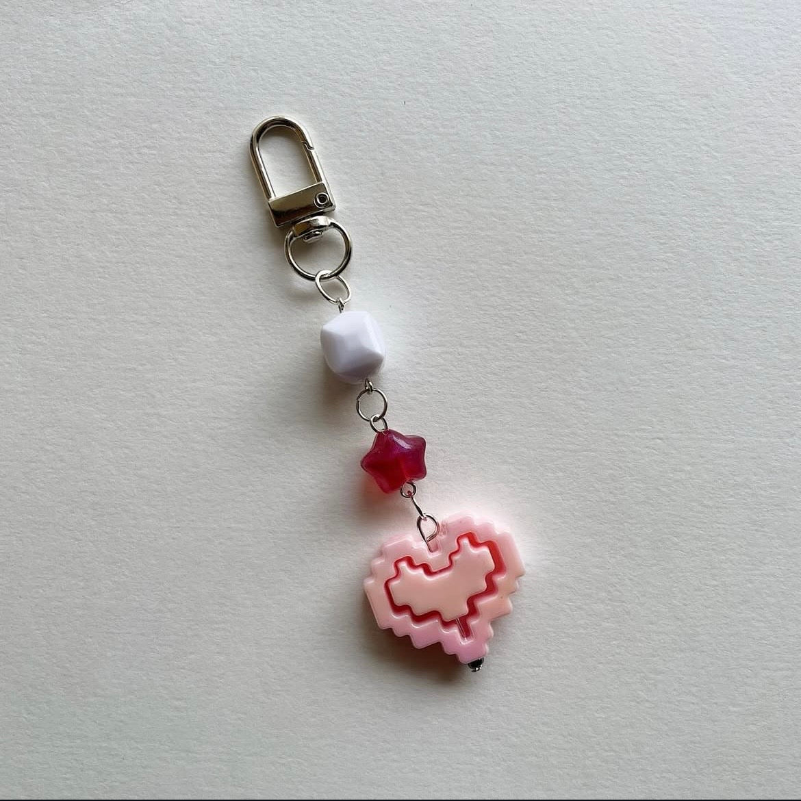 Pixel heart keychains ✨
