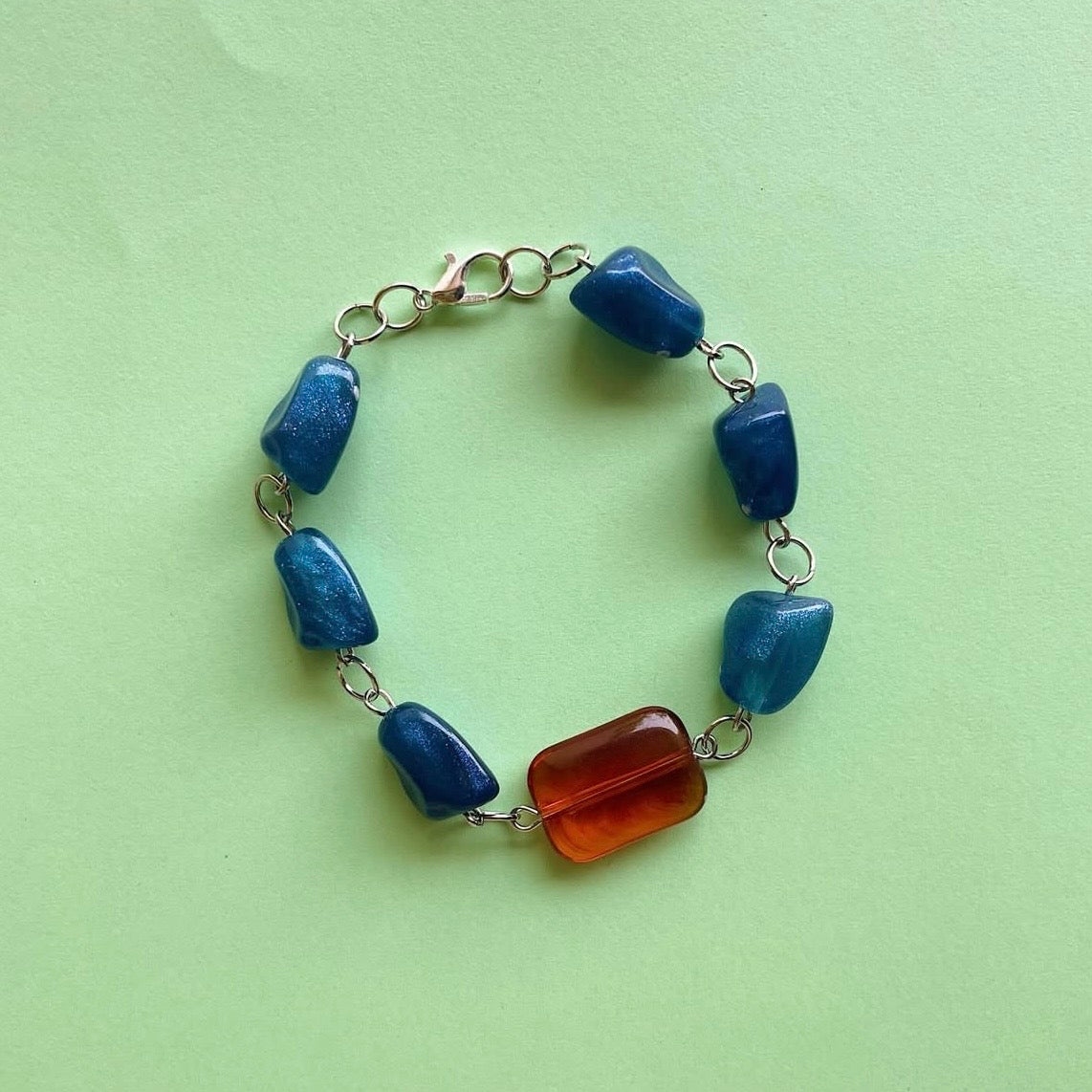 Blue and caramel bracelet ✨
