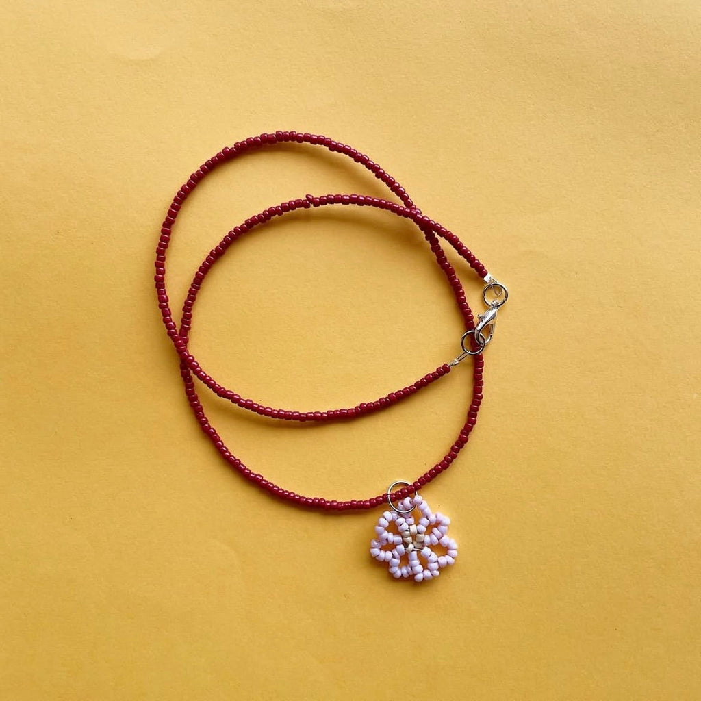 Handmade flower pendant necklace 01 ✨