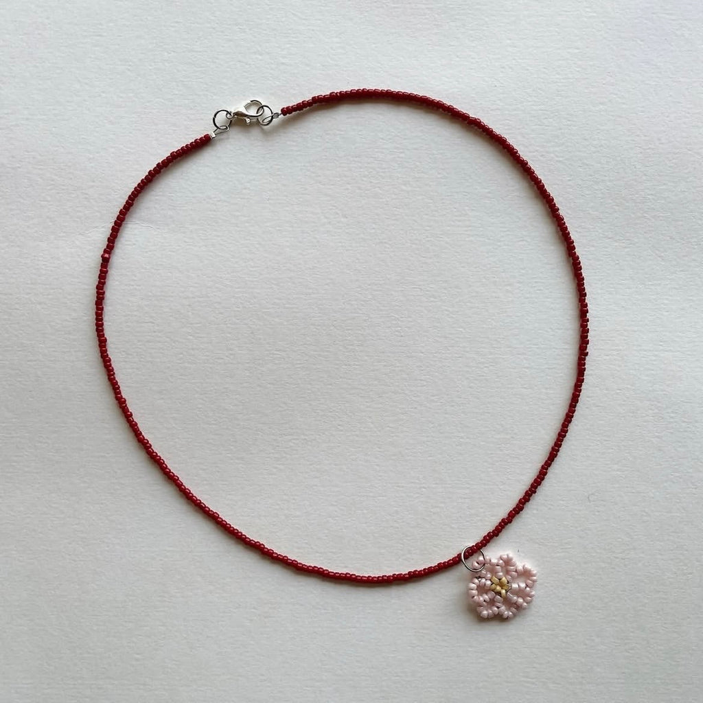 Handmade flower pendant necklace 01 ✨