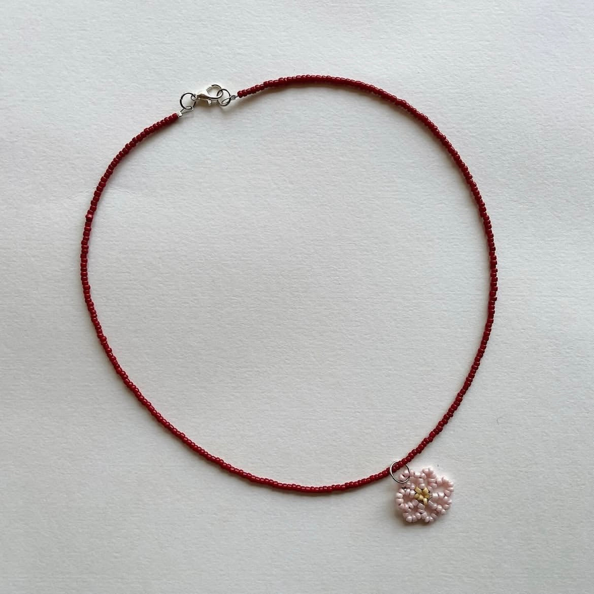 Handmade flower pendant necklace 01 ✨