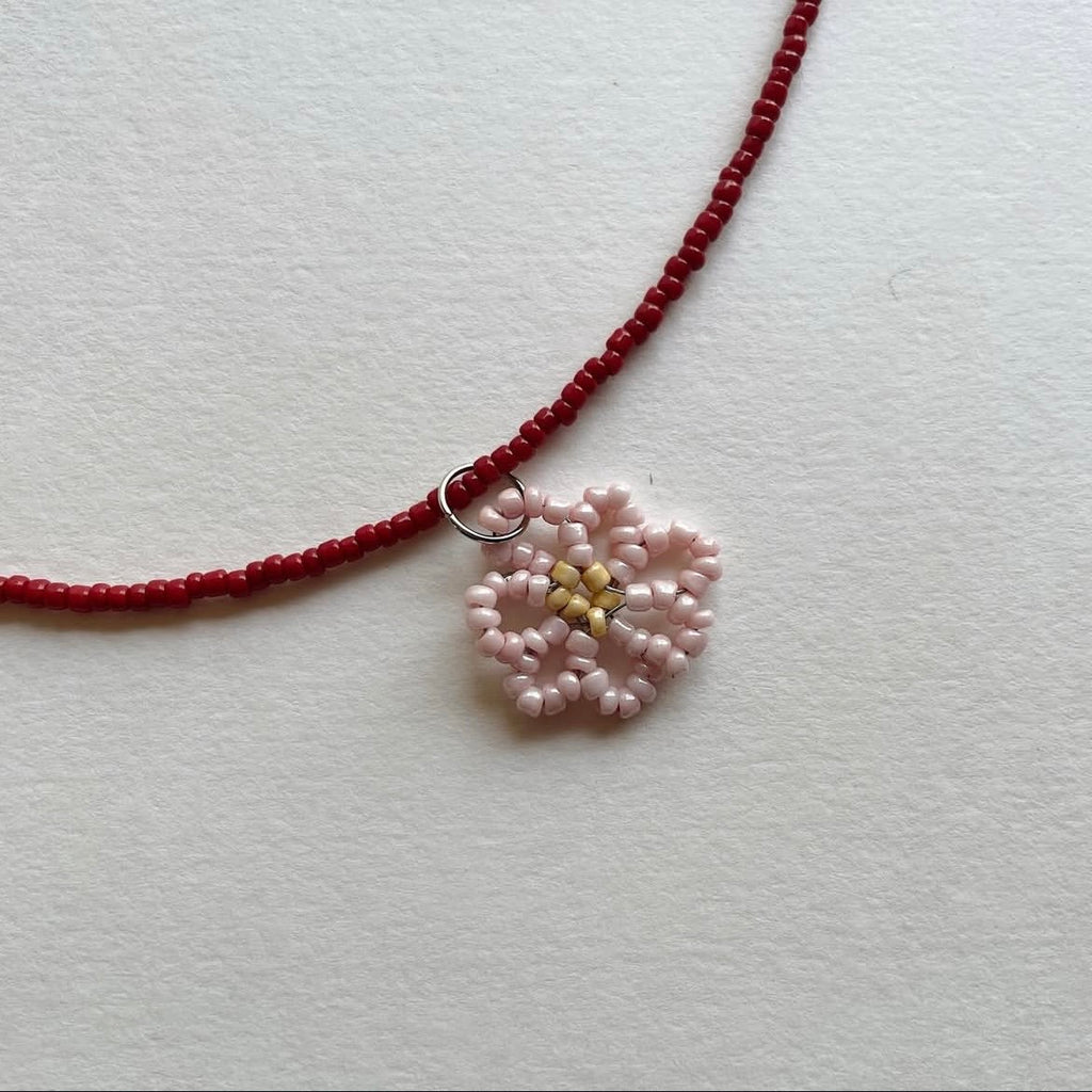 Handmade flower pendant necklace 01 ✨
