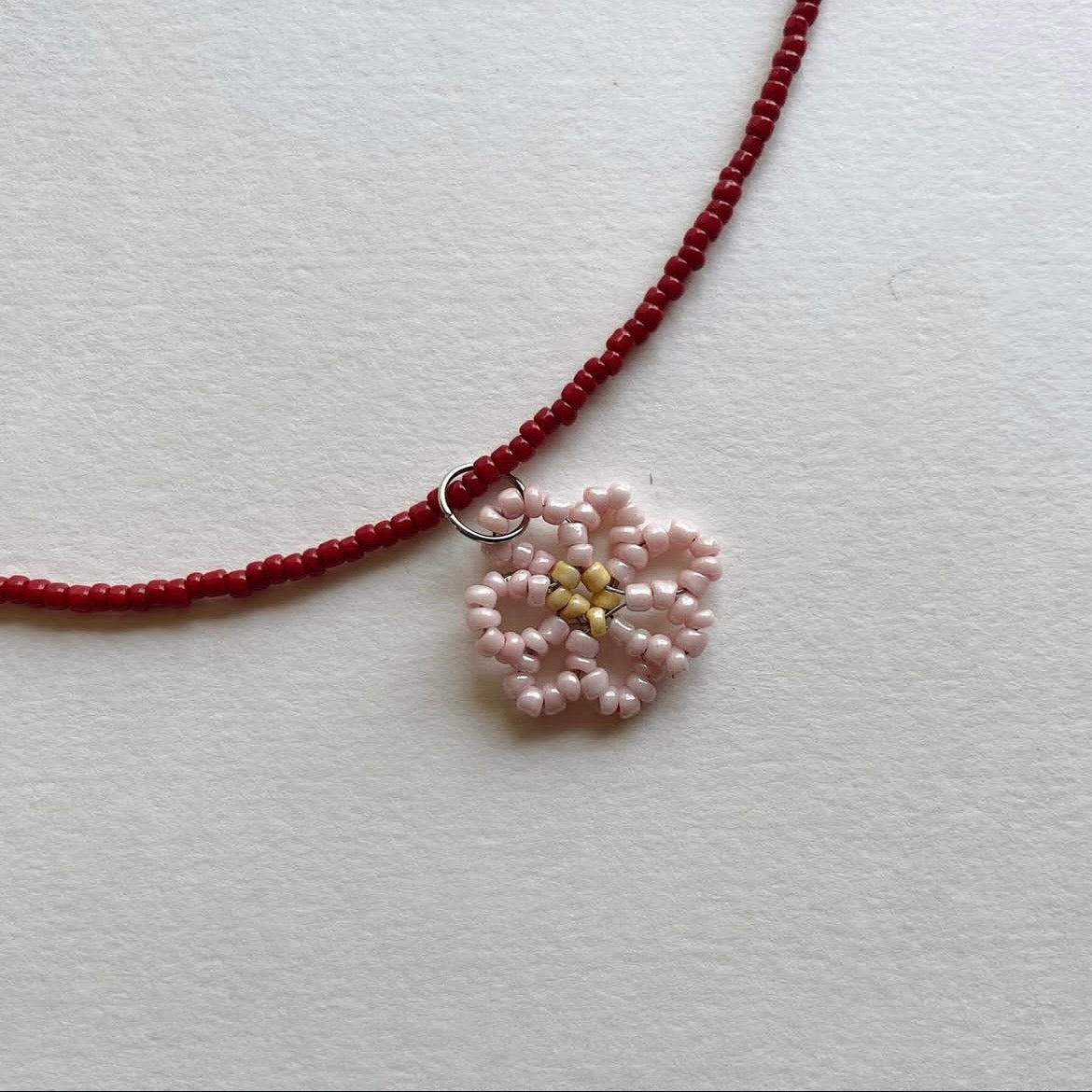 Handmade flower pendant necklace 01 ✨
