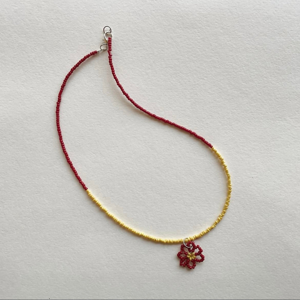 Handmade flower pendant necklace 02 ✨