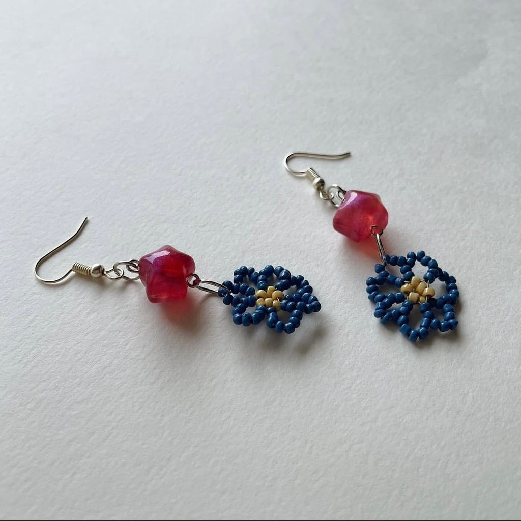 Handmade flower ⭐️ earrings ✨