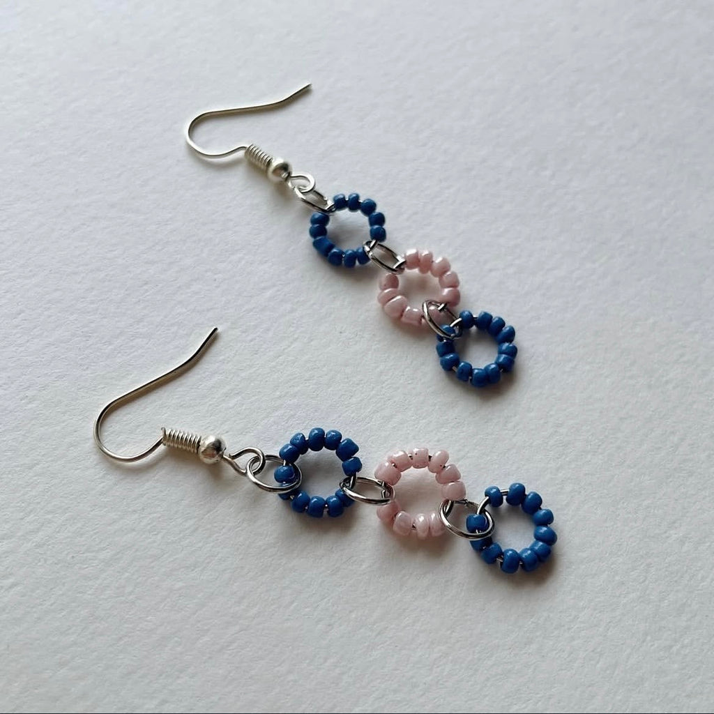 Blueberry & peach earrings ✨