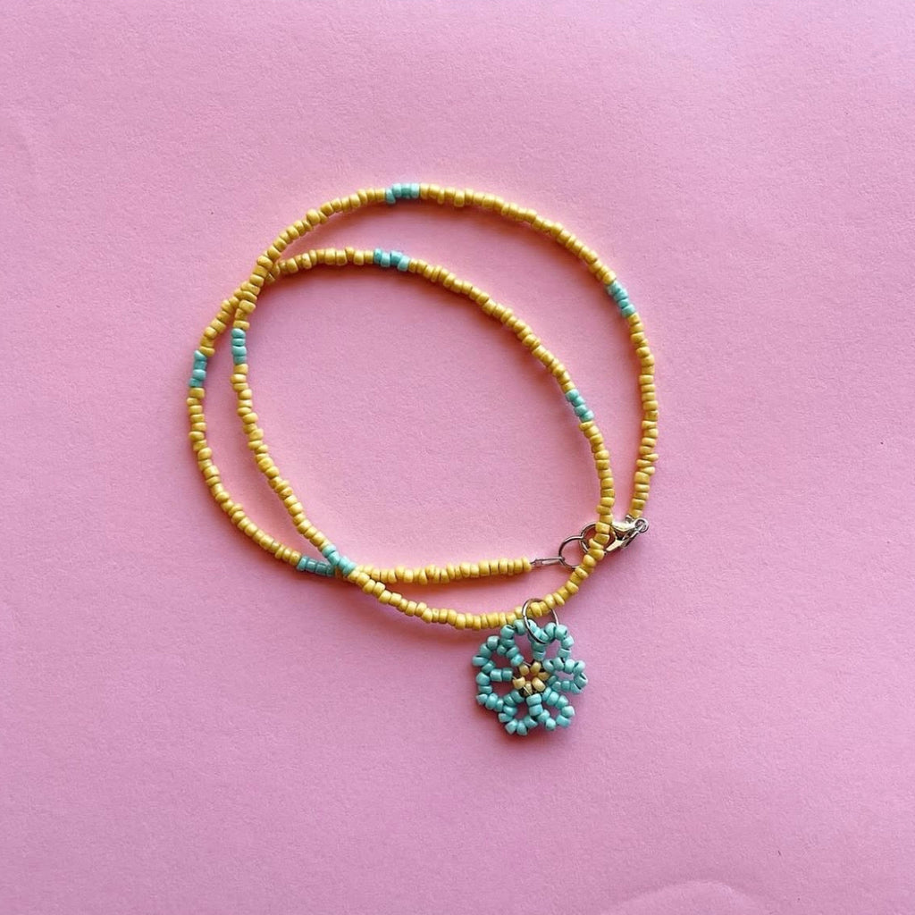 Handmade flower pendant necklace 03 ✨