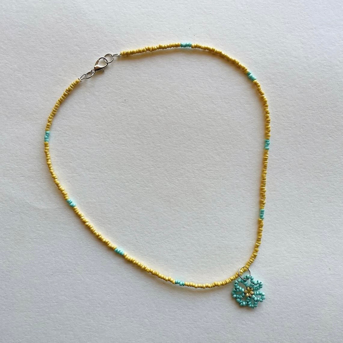 Handmade flower pendant necklace 03 ✨
