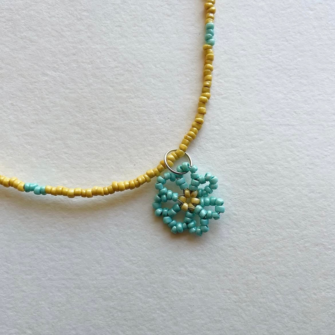 Handmade flower pendant necklace 03 ✨