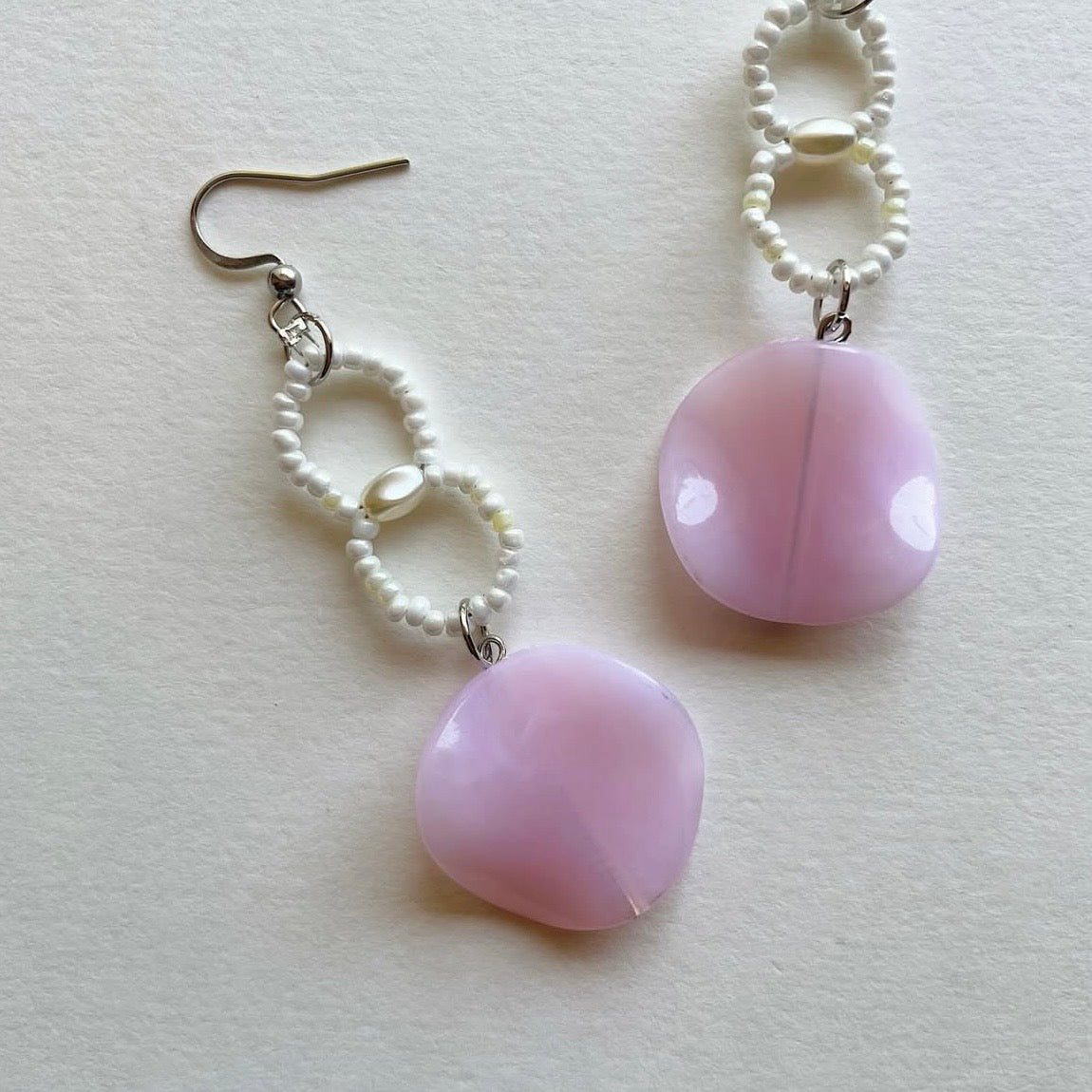 Rose petal beaded earrings ✨