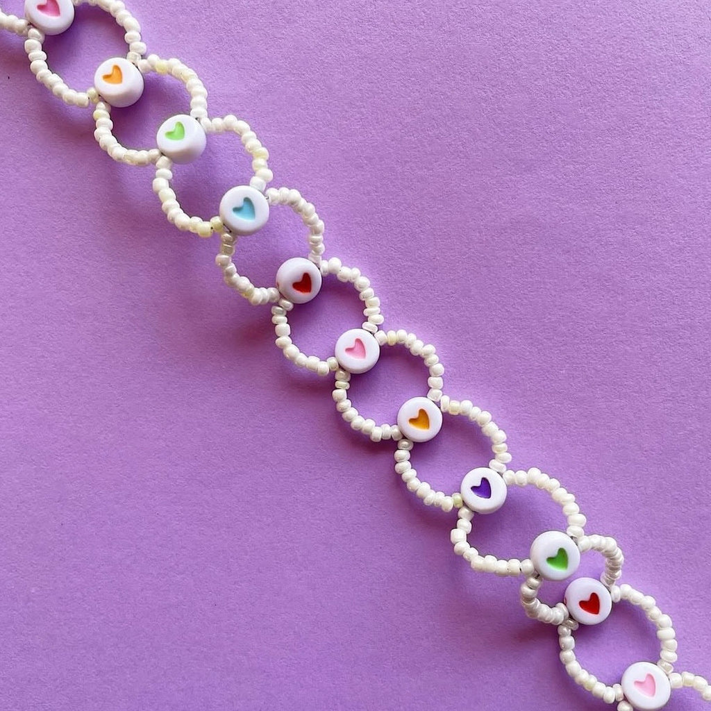 Handmade multicoloured hearts anklet ✨