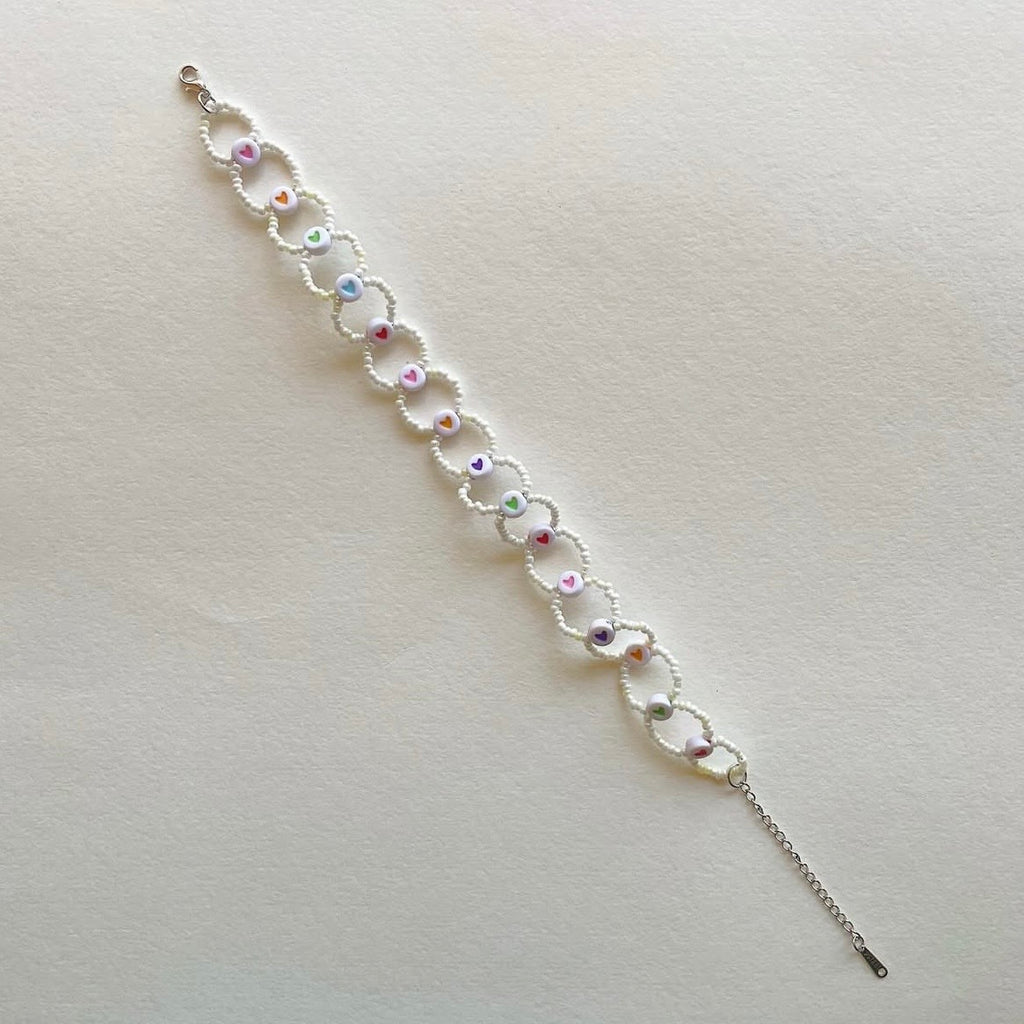 Handmade multicoloured hearts anklet ✨