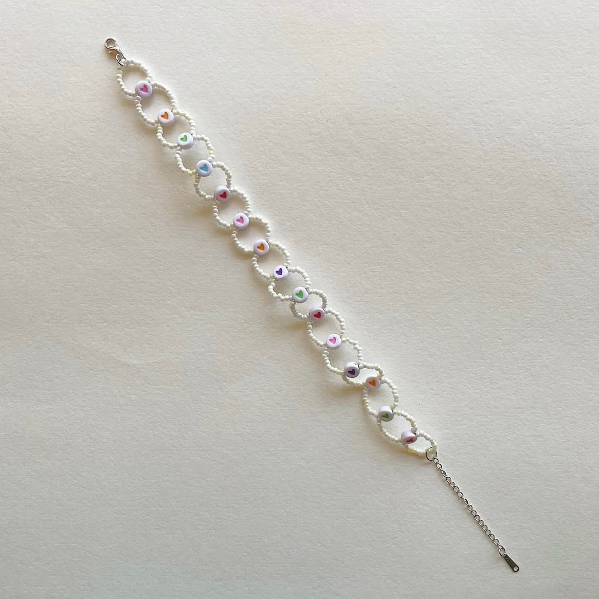Handmade multicoloured hearts anklet ✨