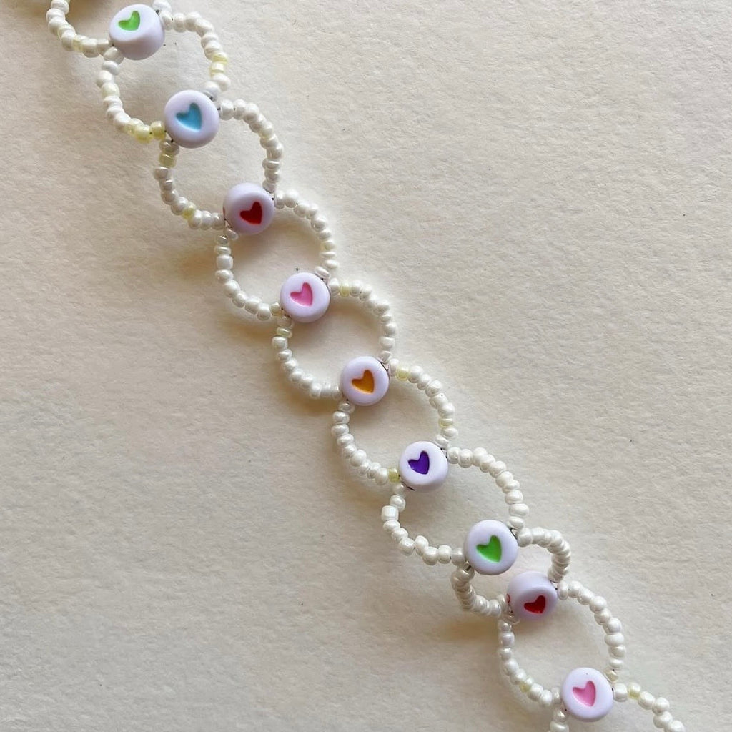 Handmade multicoloured hearts anklet ✨