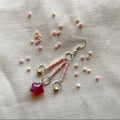 Pink star beaded earrings ✨
