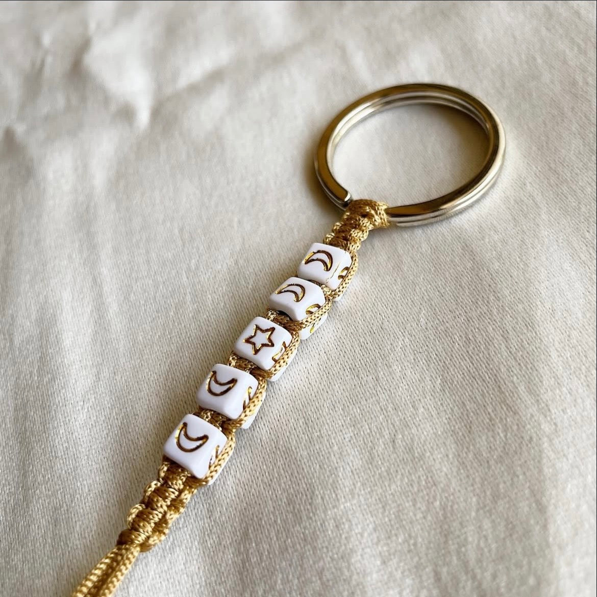 Moons and star beaded tassel keychain ✨
