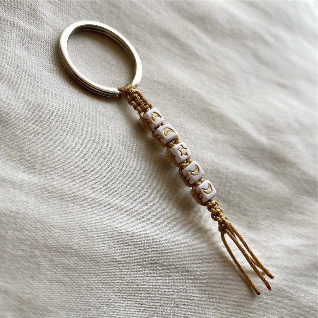 Moons and star beaded tassel keychain ✨