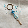 Sky tones beaded tassel keychain ✨
