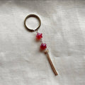 Double pink star beaded tassel keychain ✨