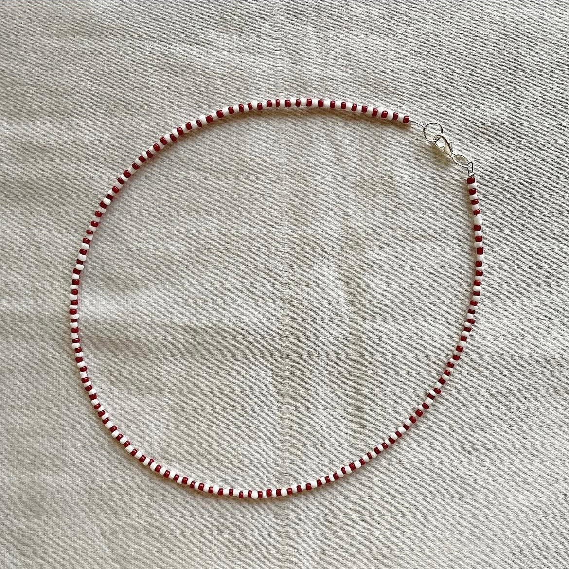 Candy cane beaded necklace ✨