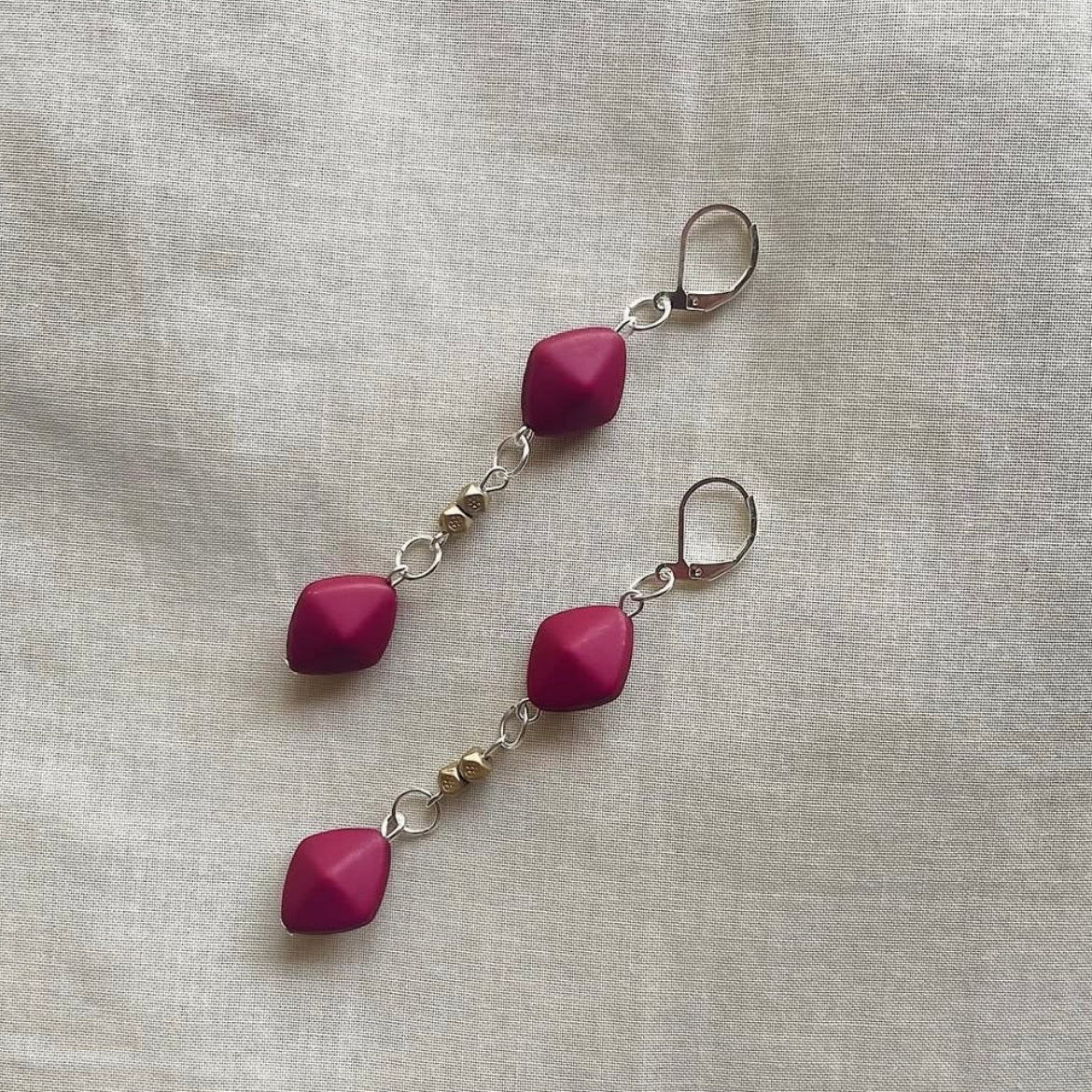 Double ♦️ beaded earrings ✨