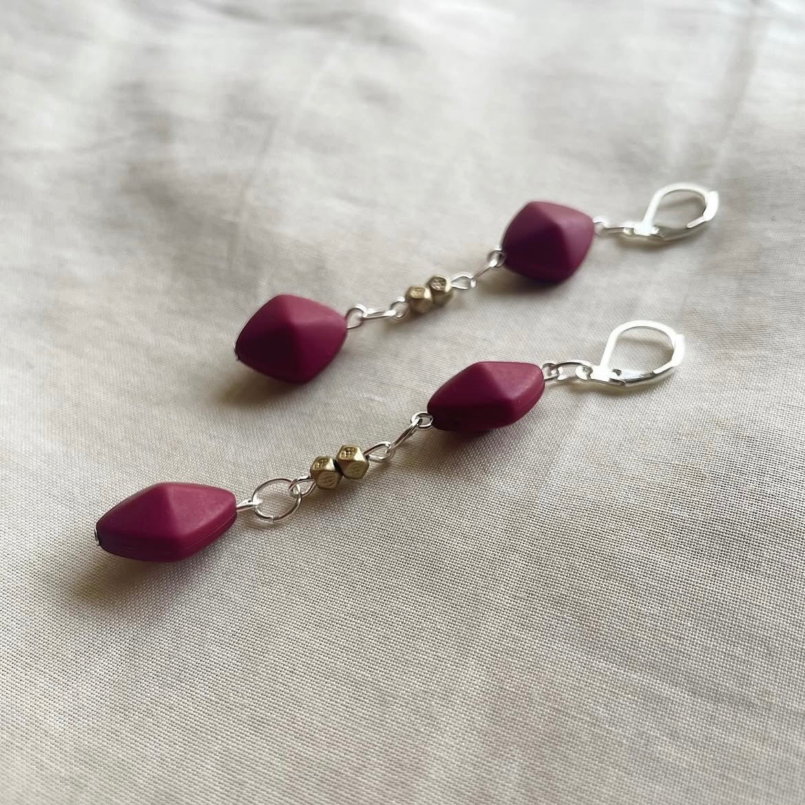 Double ♦️ beaded earrings ✨