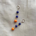🍊and blue beaded earrings ✨
