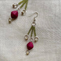 Fern & ♦️beaded earrings ✨