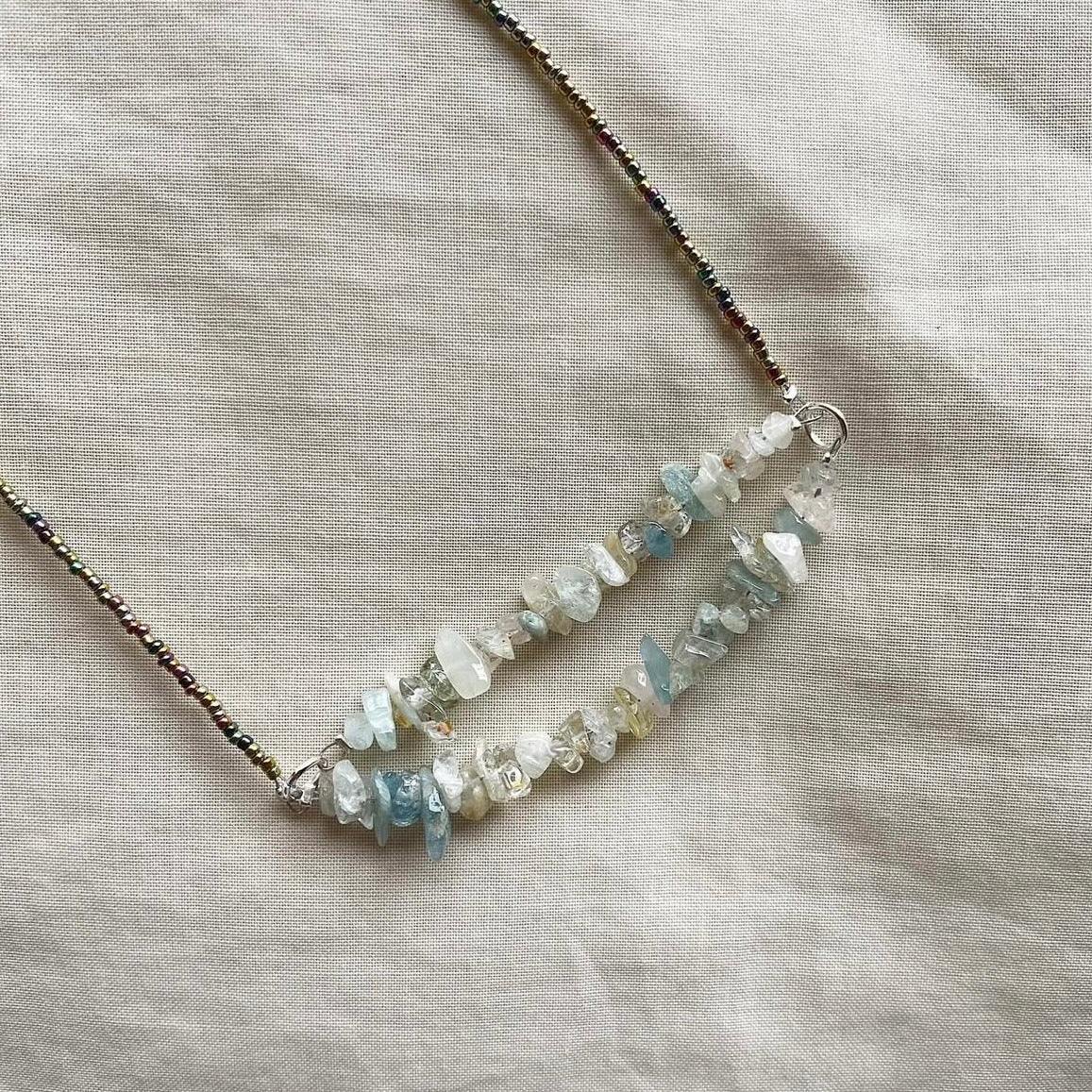 Double mismatched beaded necklace ✨