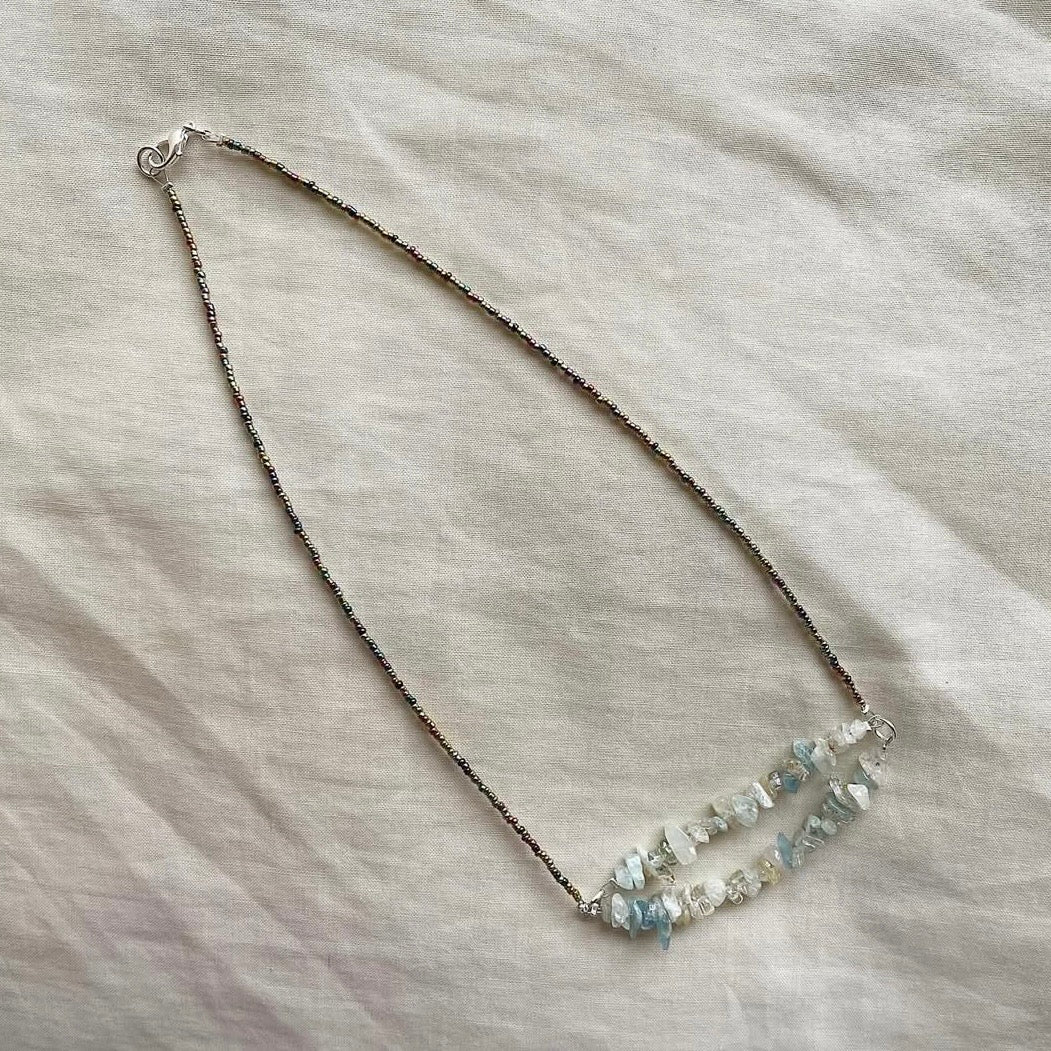 Double mismatched beaded necklace ✨
