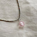 Pink scribble beaded necklace ✨