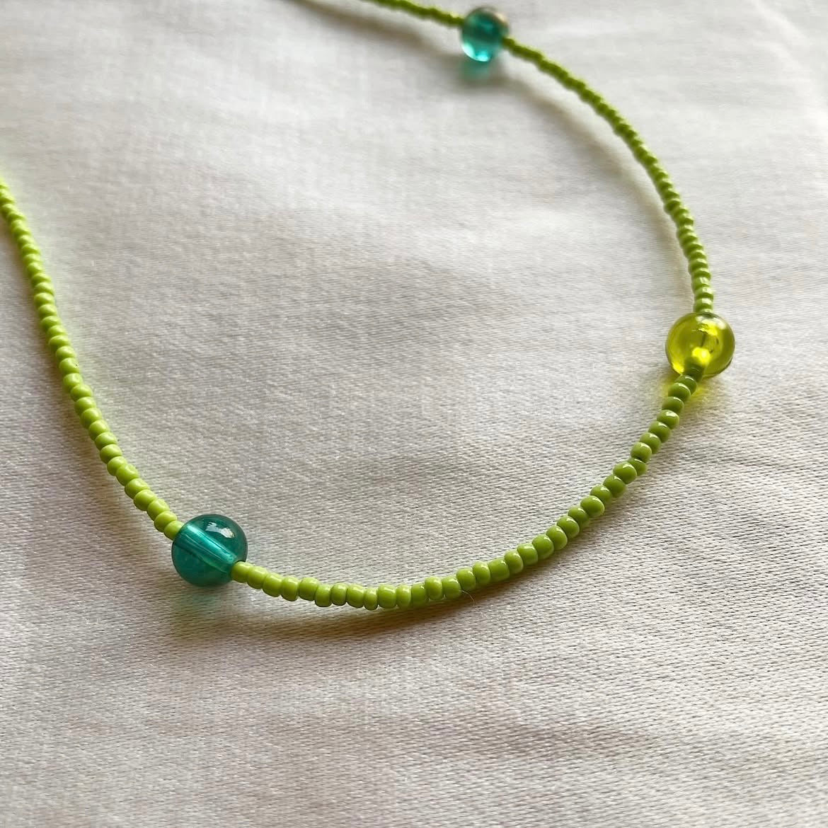Green beaded necklace ✨
