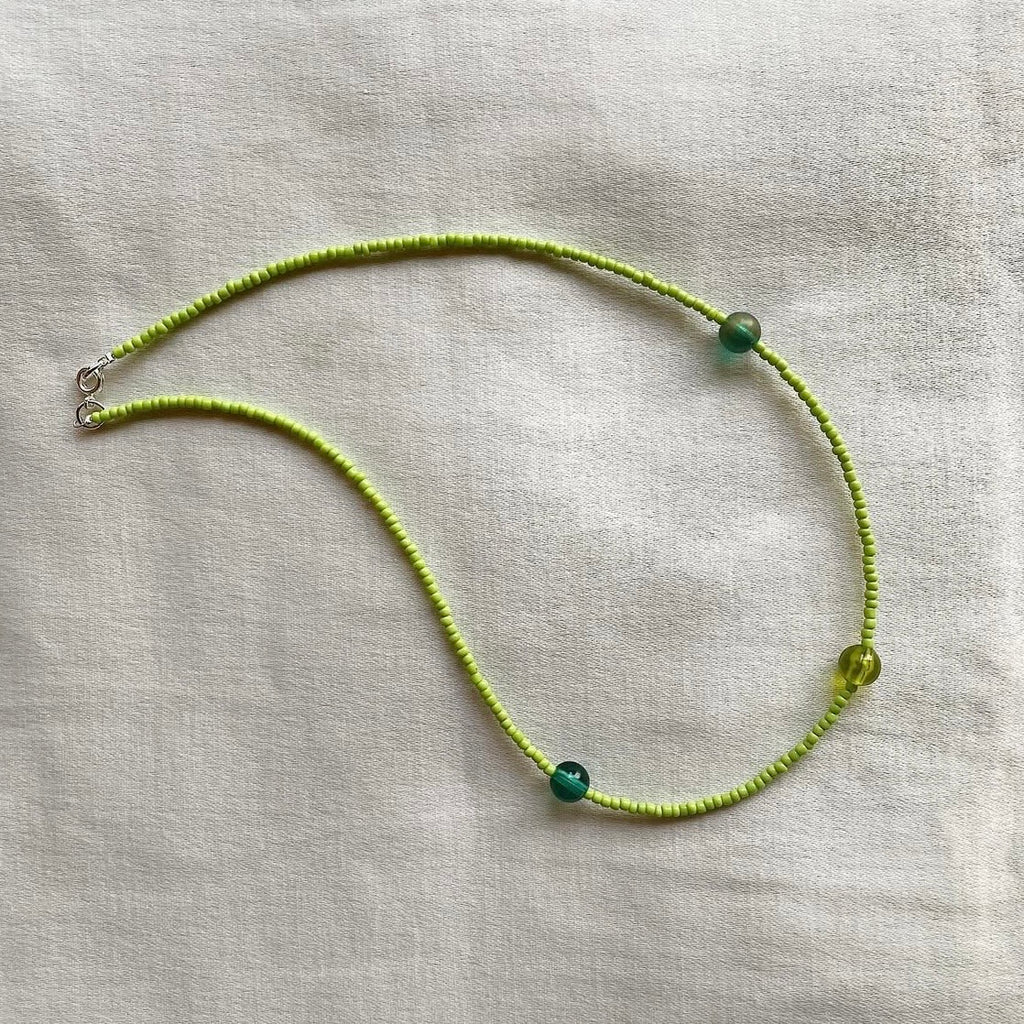 Green beaded necklace ✨