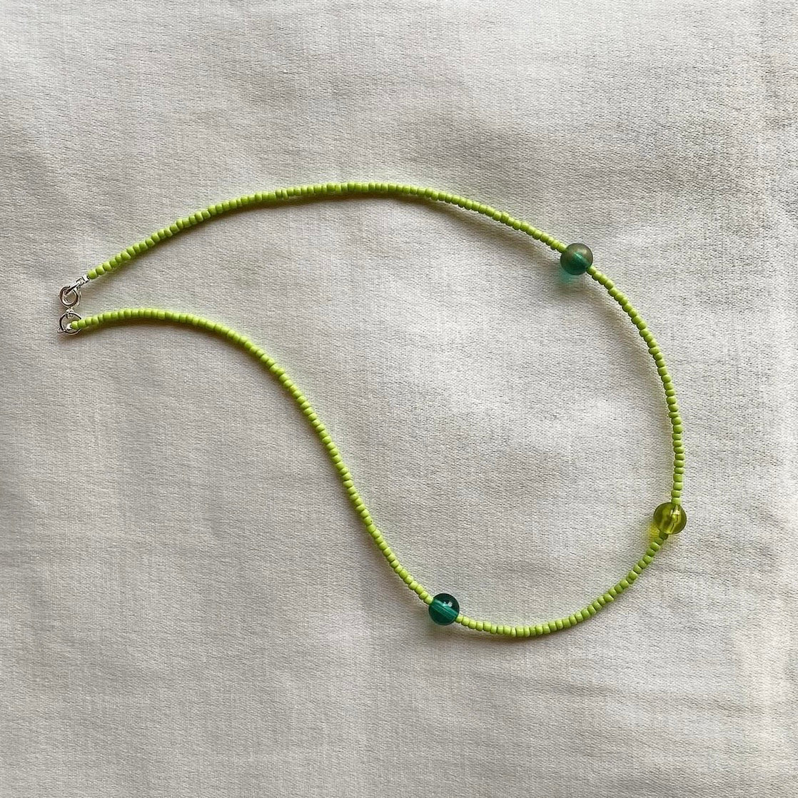 Green beaded necklace ✨