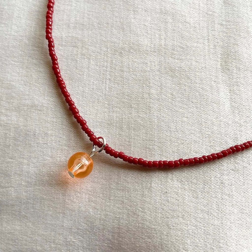 Cherry beaded necklace ✨