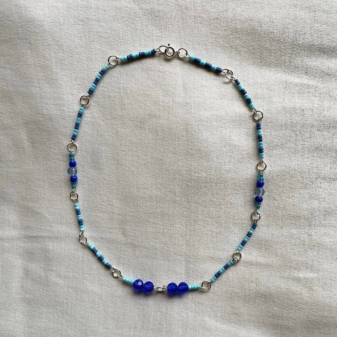 Blue beaded necklace ✨