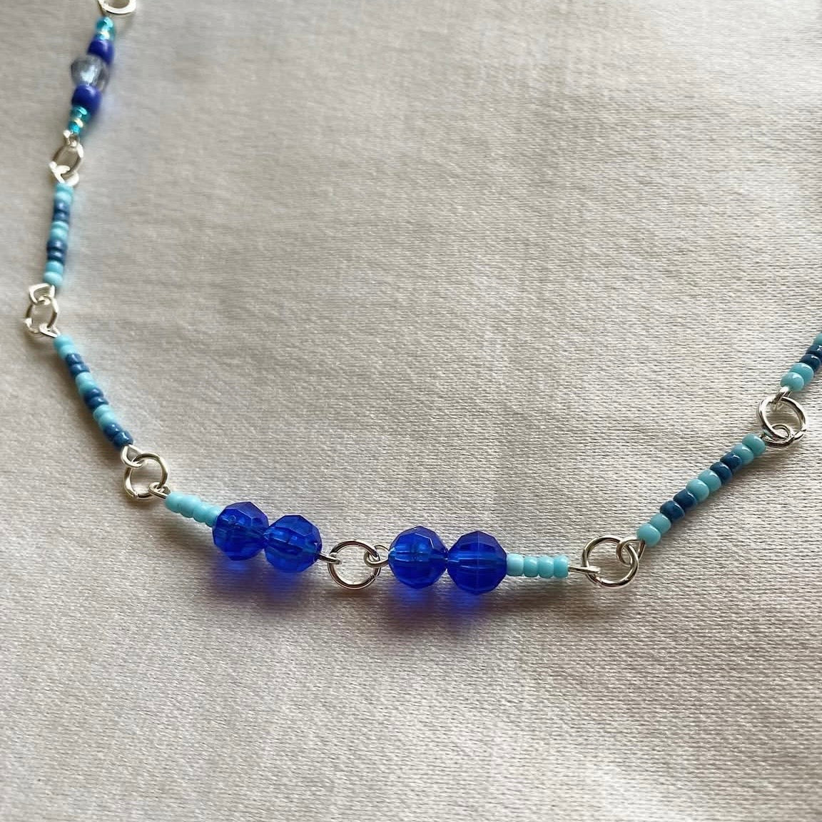 Blue beaded necklace ✨