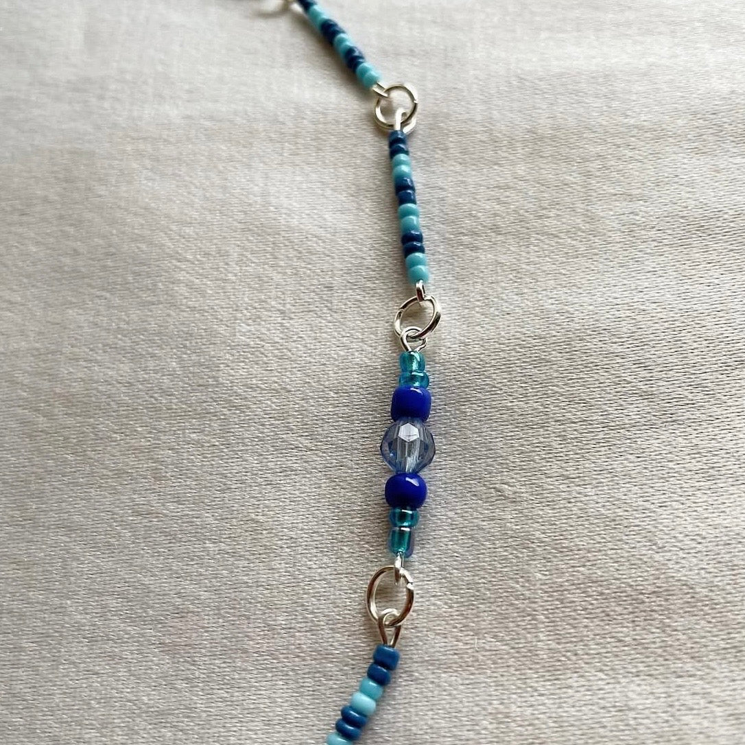 Blue beaded necklace ✨