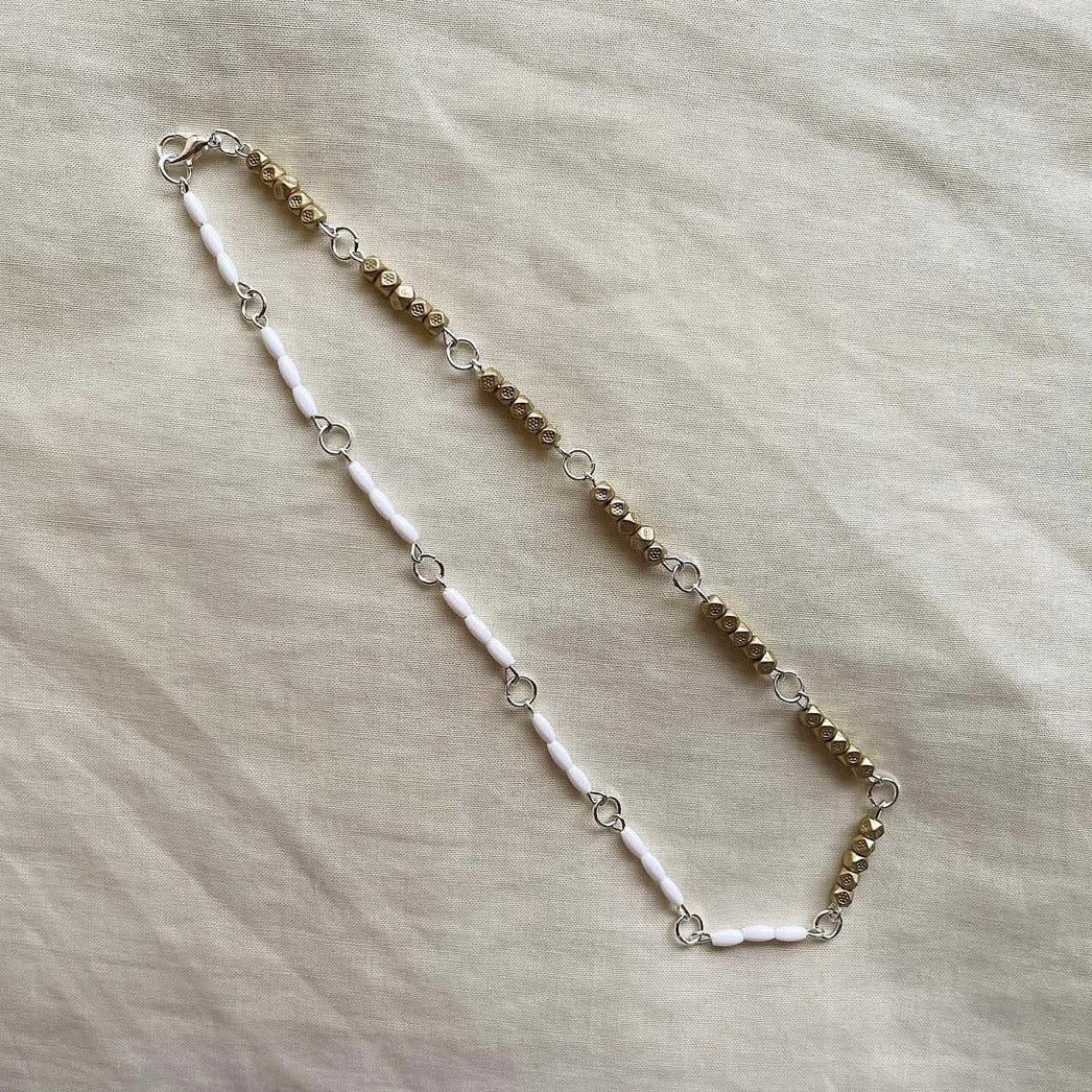 Rice and gold beaded necklace ✨