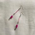 Barbie pink heart beaded earrings ✨