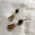 Black and gold beaded earrings 01 ✨