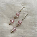 Pink scribble beaded earrings ✨