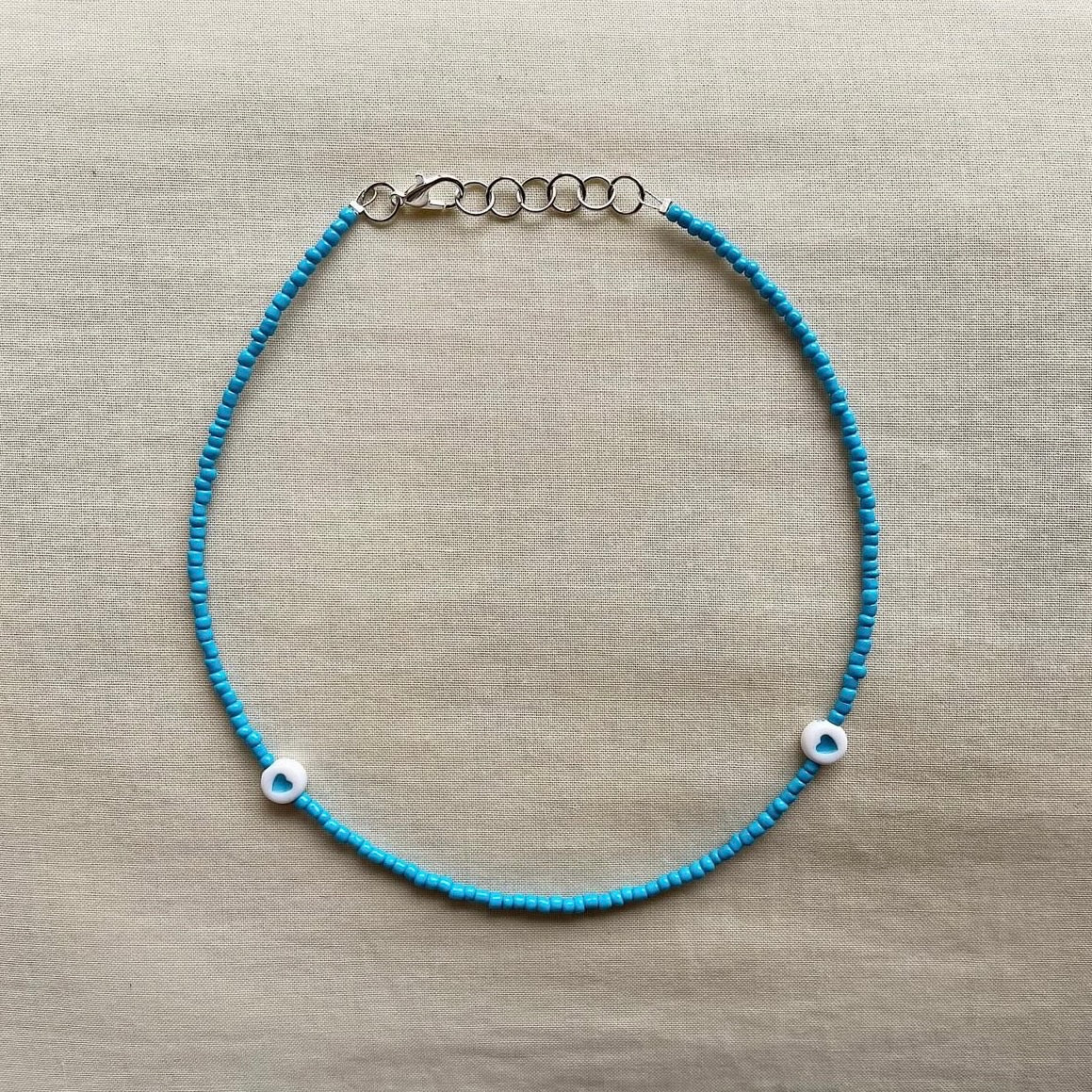 Blue heart 🩵 beaded choker ✨