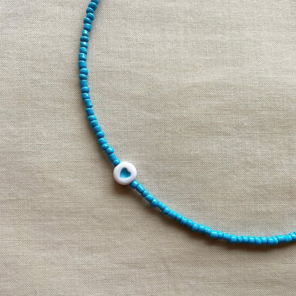 Blue heart 🩵 beaded choker ✨